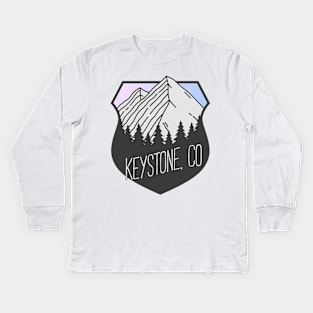 Keystone, Colorado Mountain Crest Sunset Kids Long Sleeve T-Shirt